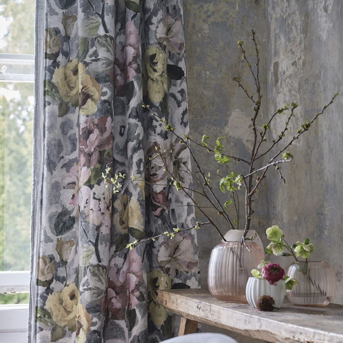 Tapestry Flower Fabric in Vintage Green by Designers Guild