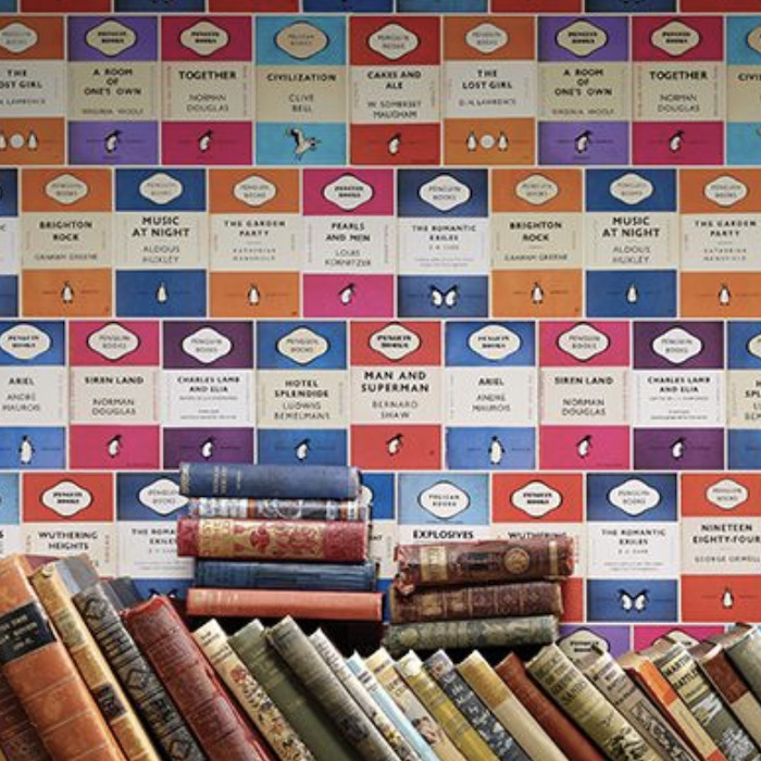 Penguin library wallpaper product detail