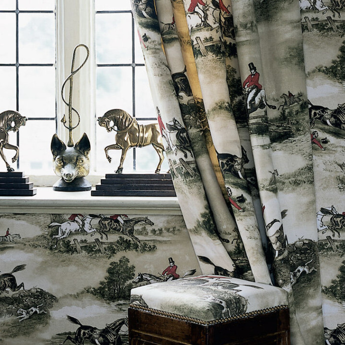 Hunting scenes fabric product detail