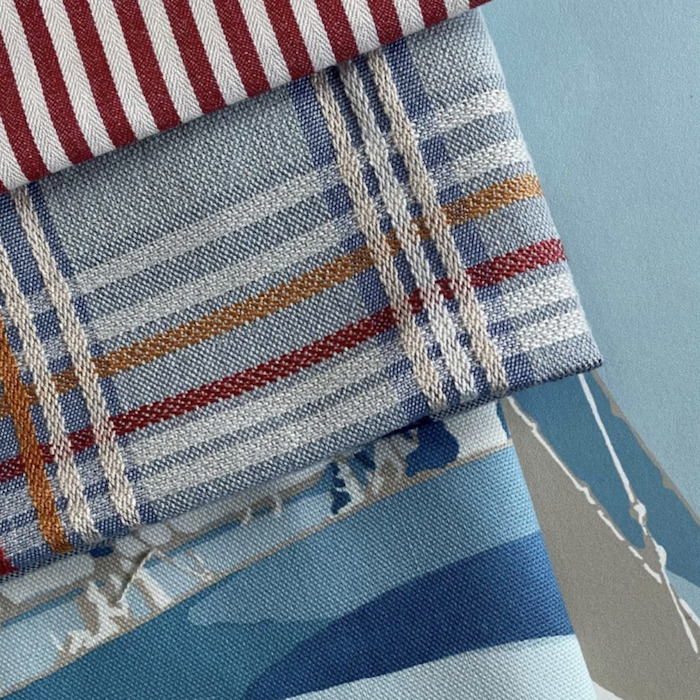 Ocean check fabric product detail