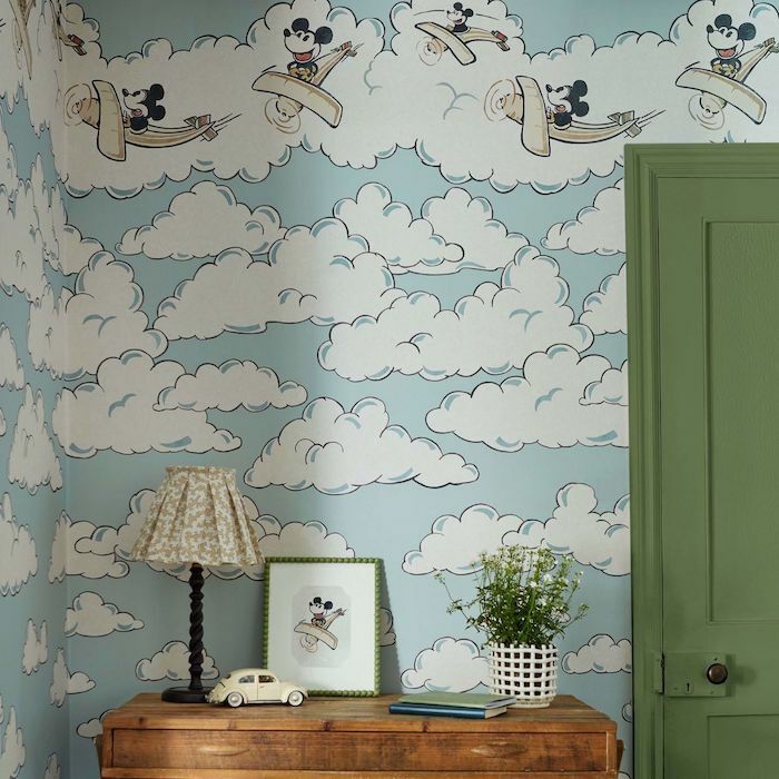 Mickey clouds wallpaper product detail